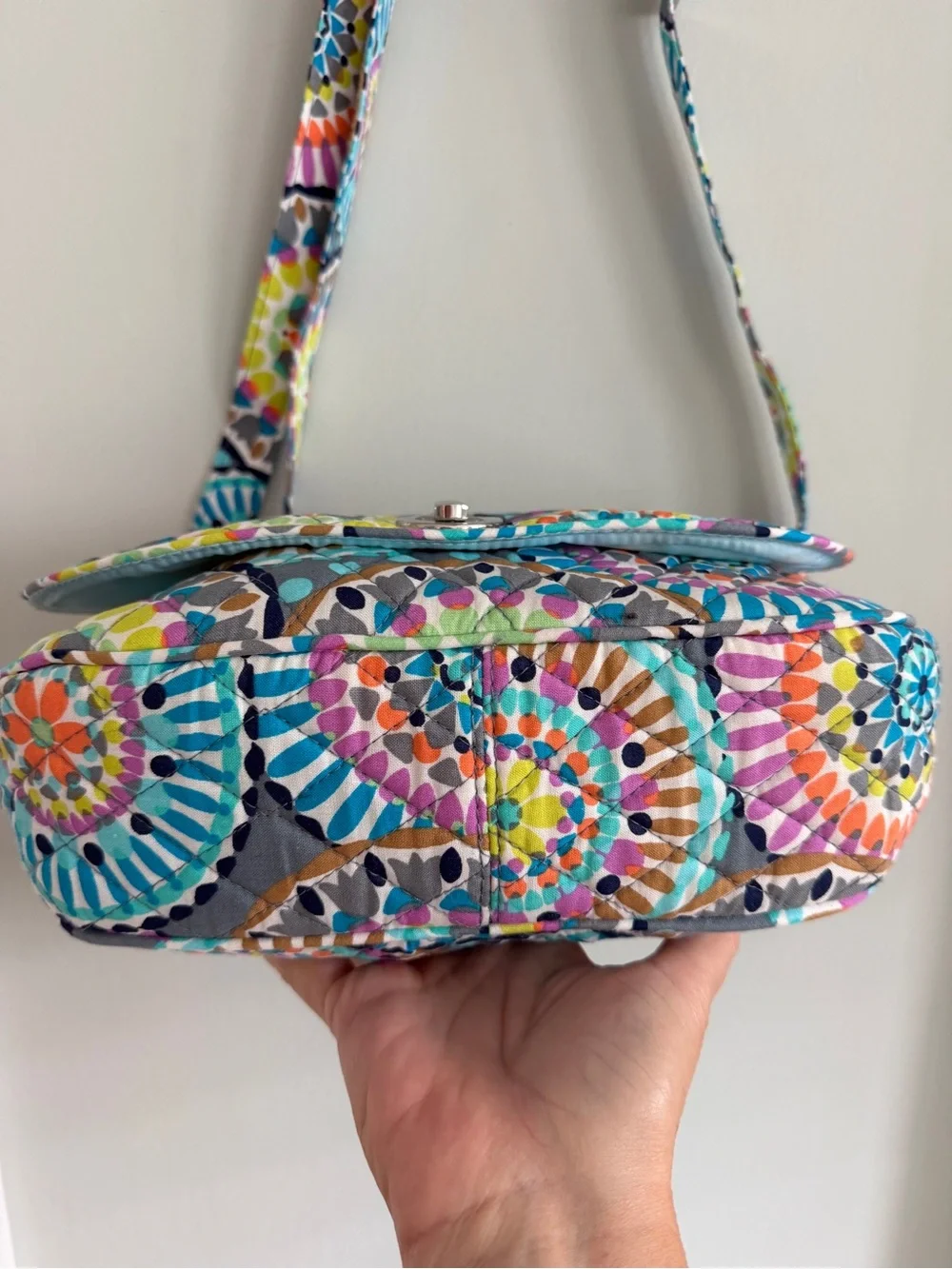 NWT Vera Bradley Multicolor Mosaic Quilted Saddle Crossbody Bag